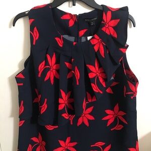 Banana Republic Navy and Red Floral Top